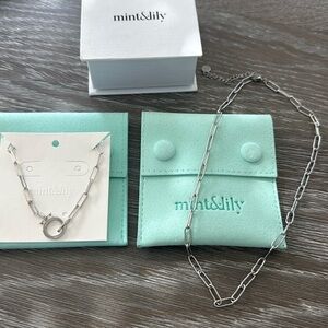 Mint & Lily silver-tone paper clip bracelet and necklace.